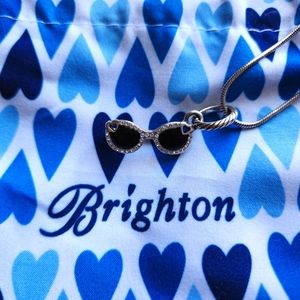 Brighton sunglasses silver charm necklace with pouch